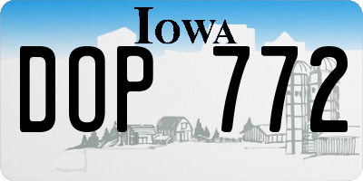 IA license plate DOP772
