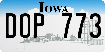 IA license plate DOP773