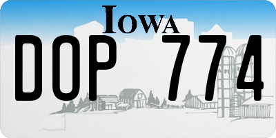 IA license plate DOP774