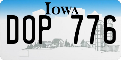 IA license plate DOP776