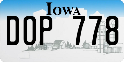 IA license plate DOP778