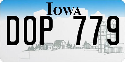 IA license plate DOP779