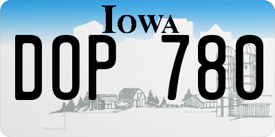 IA license plate DOP780