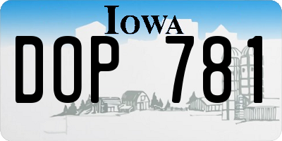 IA license plate DOP781