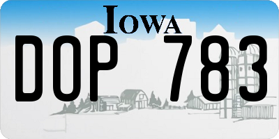 IA license plate DOP783