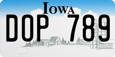 IA license plate DOP789