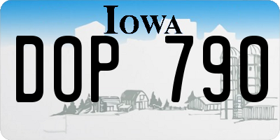 IA license plate DOP790