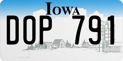 IA license plate DOP791