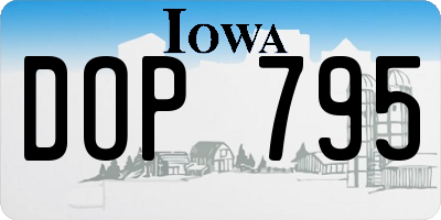 IA license plate DOP795