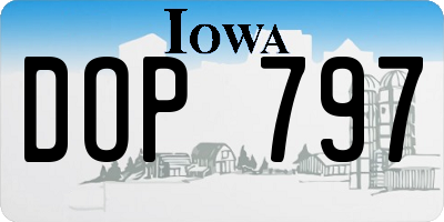 IA license plate DOP797