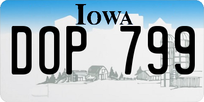 IA license plate DOP799