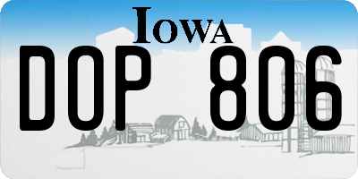 IA license plate DOP806