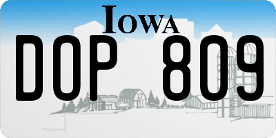 IA license plate DOP809