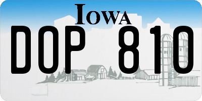 IA license plate DOP810