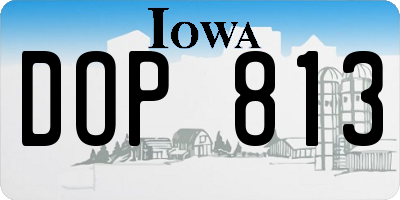 IA license plate DOP813