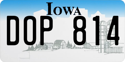 IA license plate DOP814