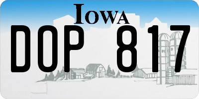 IA license plate DOP817