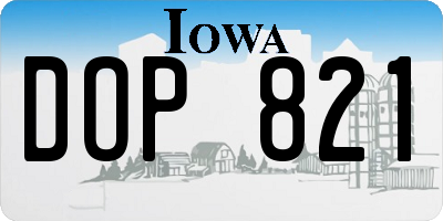 IA license plate DOP821