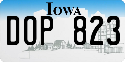 IA license plate DOP823
