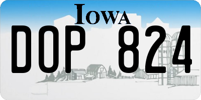IA license plate DOP824