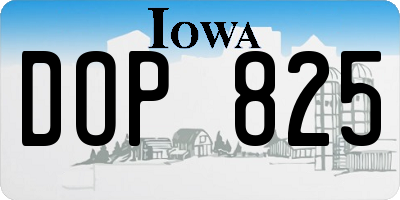 IA license plate DOP825