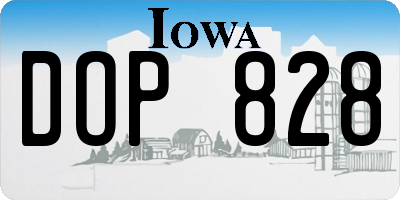 IA license plate DOP828