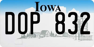 IA license plate DOP832