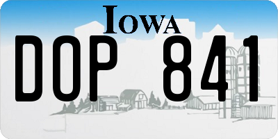 IA license plate DOP841