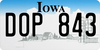 IA license plate DOP843