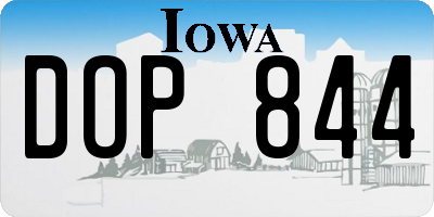 IA license plate DOP844