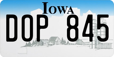 IA license plate DOP845