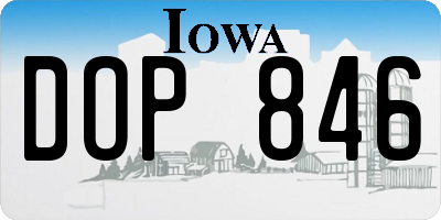 IA license plate DOP846