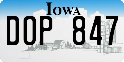 IA license plate DOP847