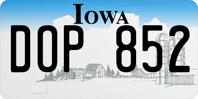 IA license plate DOP852