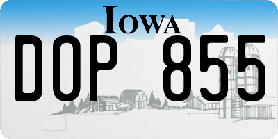 IA license plate DOP855