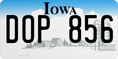 IA license plate DOP856