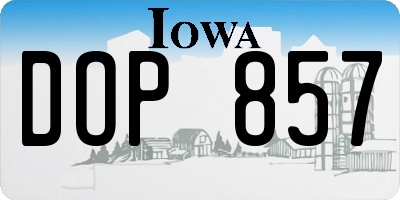 IA license plate DOP857