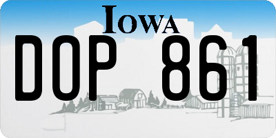 IA license plate DOP861