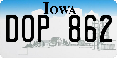 IA license plate DOP862