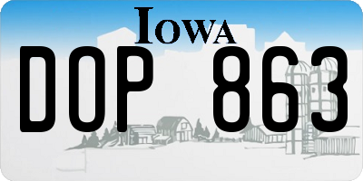 IA license plate DOP863