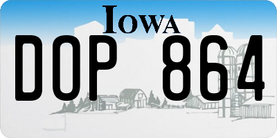 IA license plate DOP864