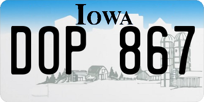 IA license plate DOP867