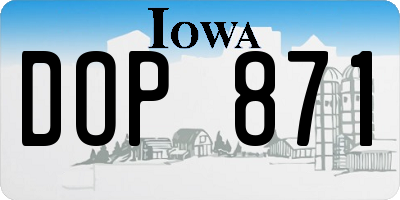 IA license plate DOP871