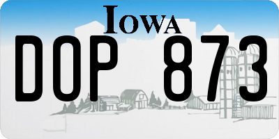 IA license plate DOP873