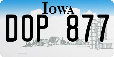 IA license plate DOP877