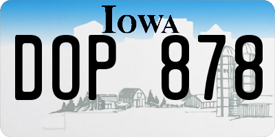 IA license plate DOP878