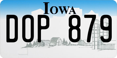 IA license plate DOP879