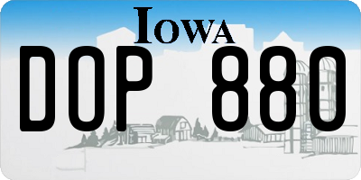 IA license plate DOP880