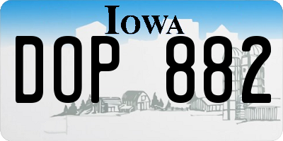 IA license plate DOP882
