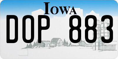 IA license plate DOP883